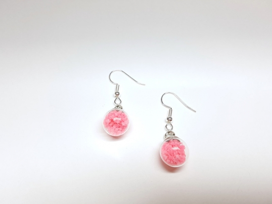 pink leuchtende Kugel Anhänger Ohrringe